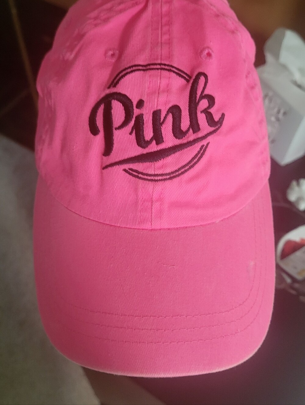 PINK Victoria's Secret Hot Pink Logo Baseball Cap